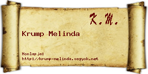Krump Melinda névjegykártya